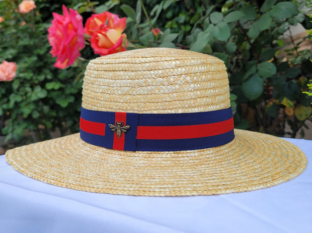 Bee Embellished Miami Straw Hats